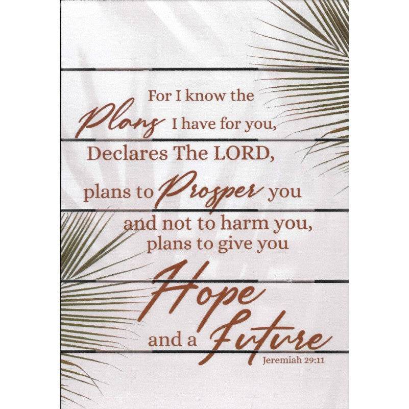 Plaque Wood - For I know the Plans... (A4)