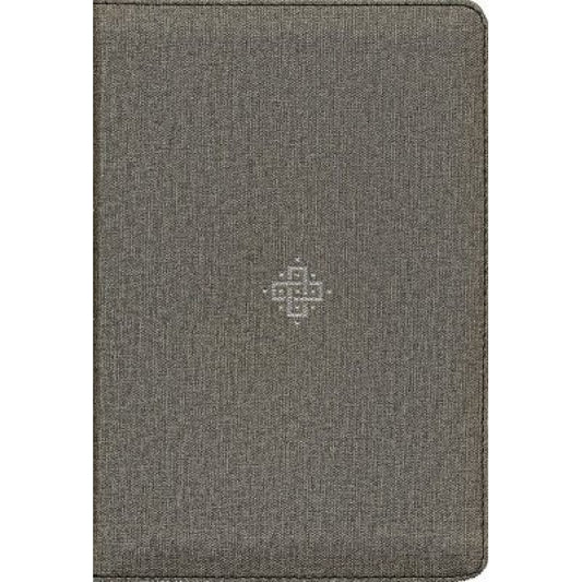 NLT  Compact Bible Filament G/P Index Zip Grey Leatherlike