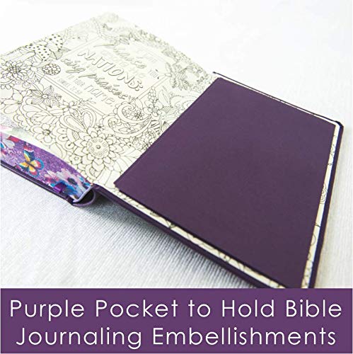 NLT Inspire Praise Bible Purple Garden Leatherlike