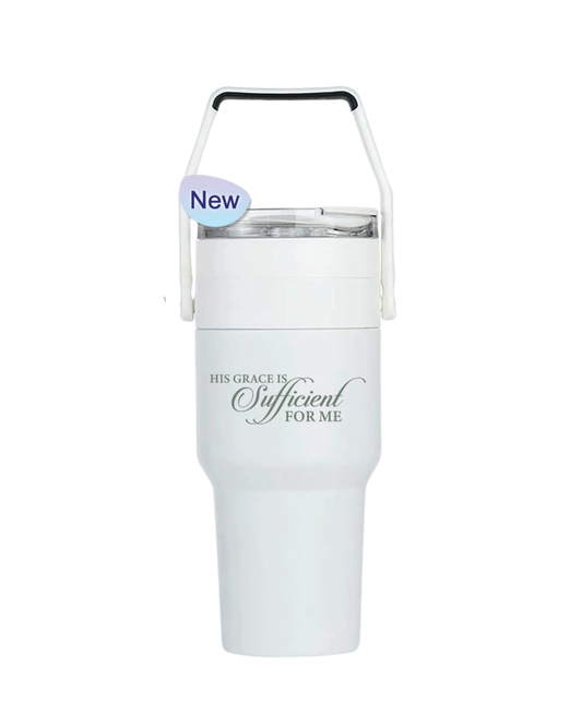Tumbler Bottle White 880ml - His Grace is Sufficient