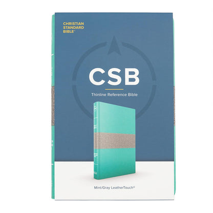CSB Thinline Reference Bible, Mint/Gray LeatherTouch, Red Letter, Presentation P