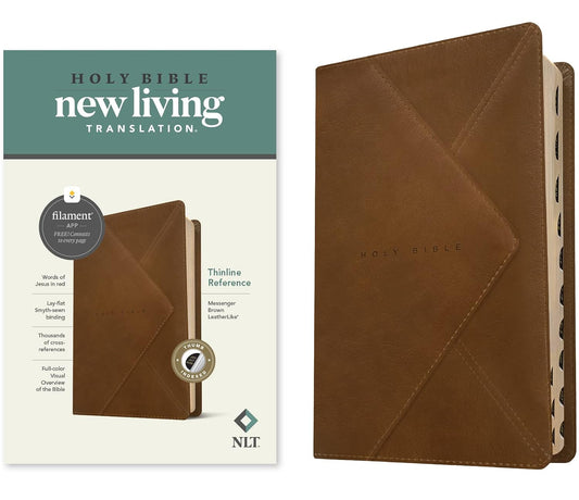 NLT Thinline Ref Bible Filament Enabled Brown Indexed