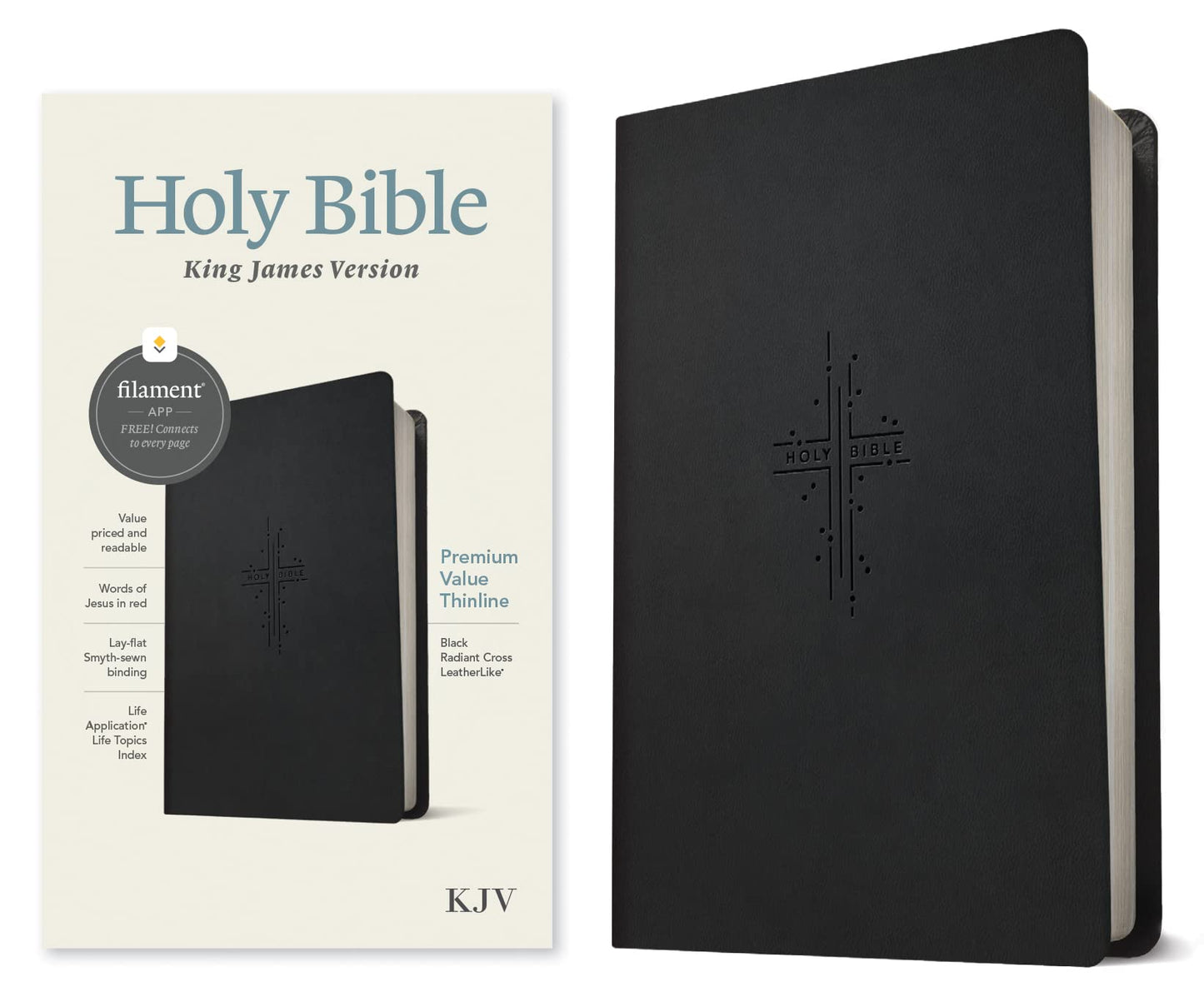 KJV  Bible Premium Value Filament Enabled Black Lth/Like