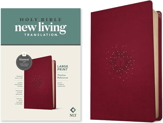 NLT Large Print Thinline Ref Bible Filament Enabled Berry