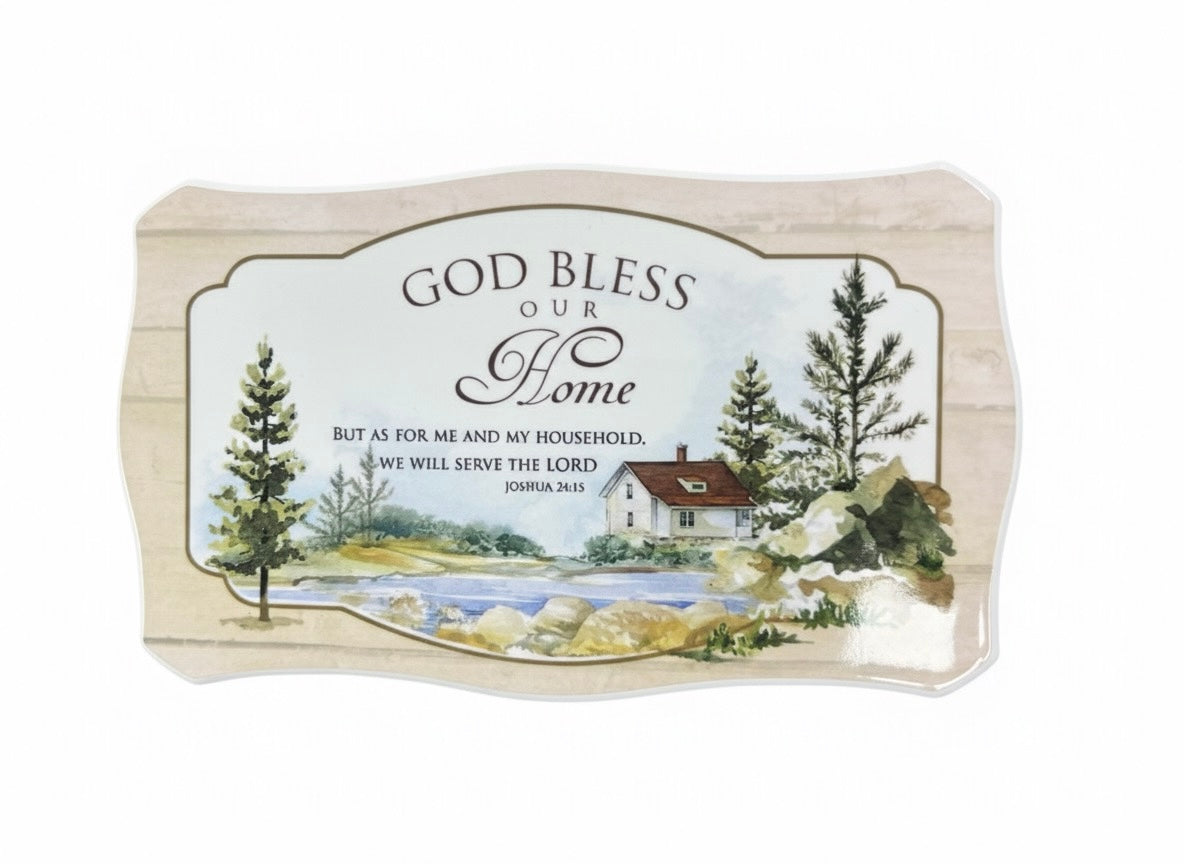 Plaque Wood - God Bless Our Home 20X13Cm