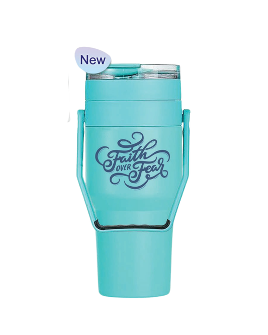 Tumbler Bottle Light Blue 880ml - Faith over Fear