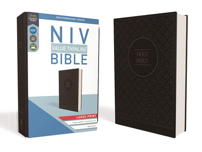 NIV  Bible Value Thinline L/P Char/Blk Im/Lth Comfort Print