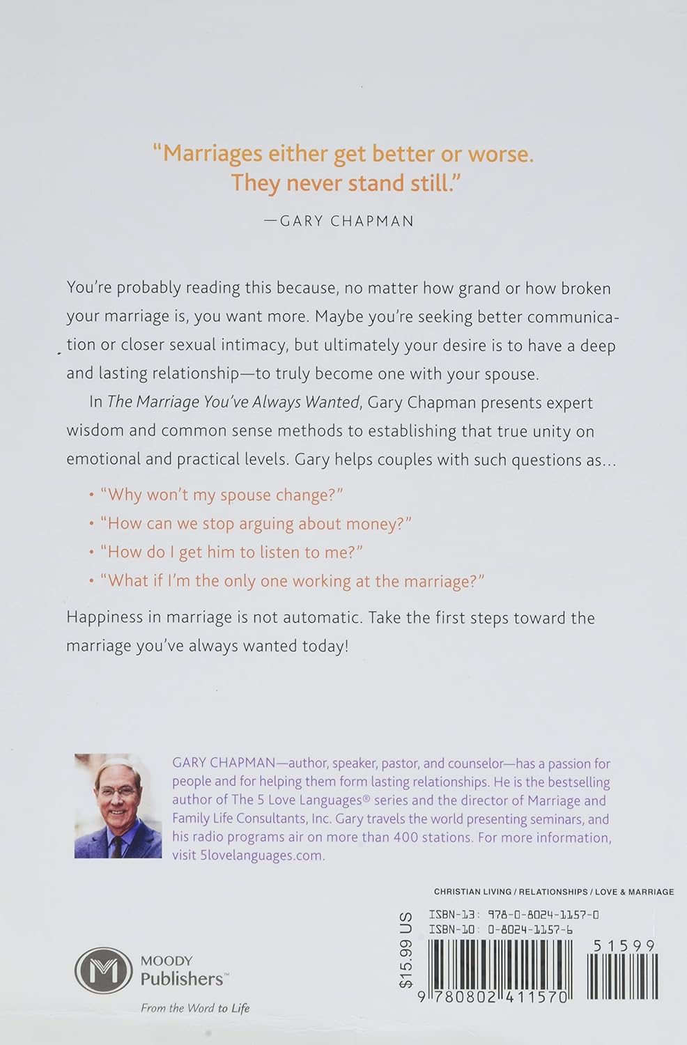 The Marriage You've Always Wanted - Gary Chapman