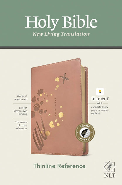 NLT Thinline Ref Bible Filament Enabled Pink Indexed