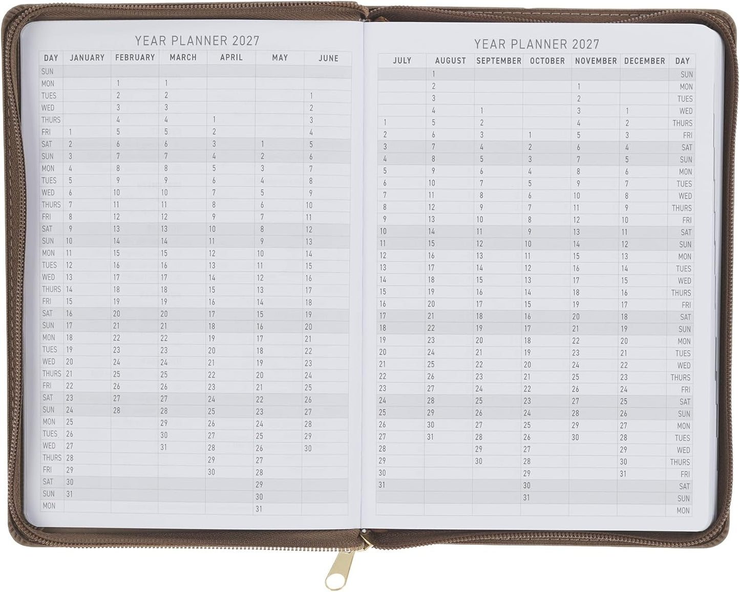 2027 I Can Do All This Brown Executive Planner w Zipper