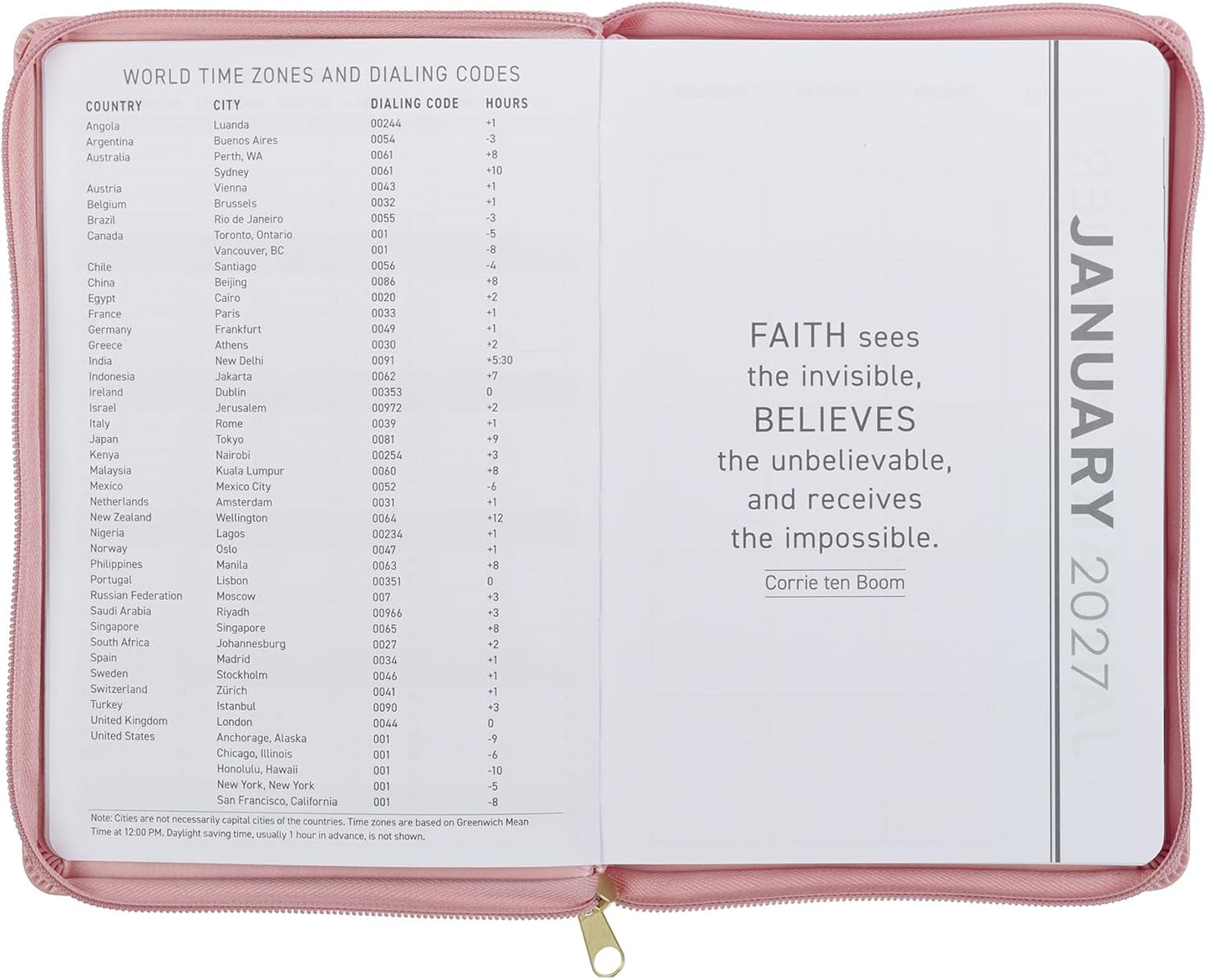 2027 Walk by Faith Pink Executive Planner with Zipper 2 ...