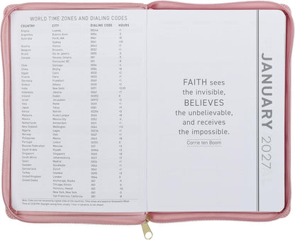 2027 Walk by Faith Pink Executive Planner with Zipper 2 ...