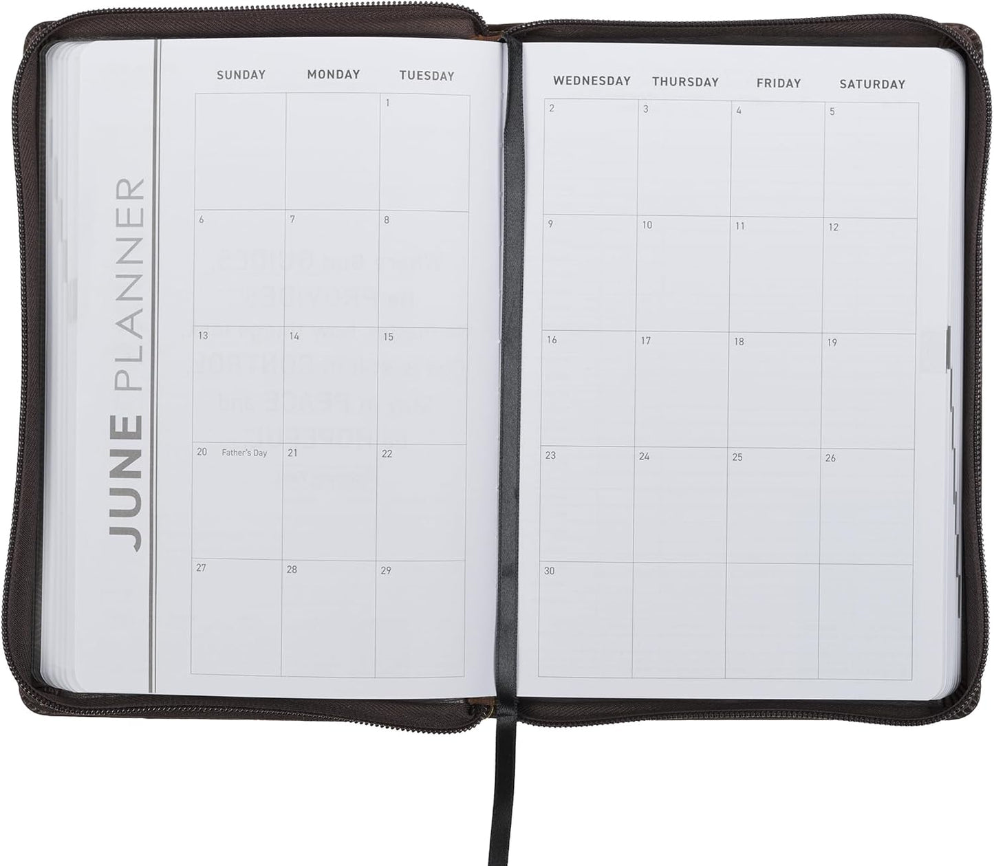 2027 A Man's Heart Plans His Way -  Brown Executive Planner w Zipper