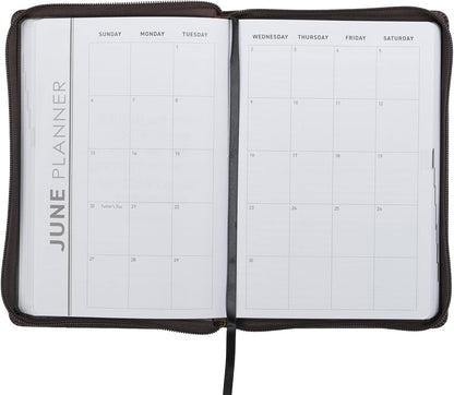 2027 A Man's Heart Plans His Way -  Brown Executive Planner w Zipper