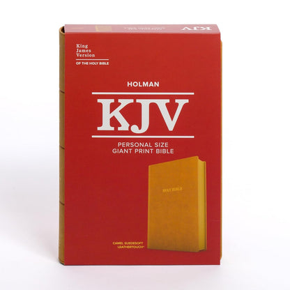 KJV Personal Size Giant Print Bible, Camel SuedeSoft LeatherTouch, Red Letter, P