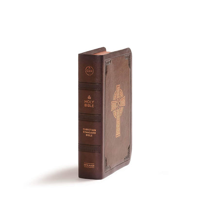 CSB  BIble Compact Ref Brown Celtic Cross (L/P)