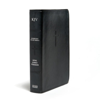 KJV Everyday Study Bible, Black Leathertouch: Black Letter, Study Notes, Illustr