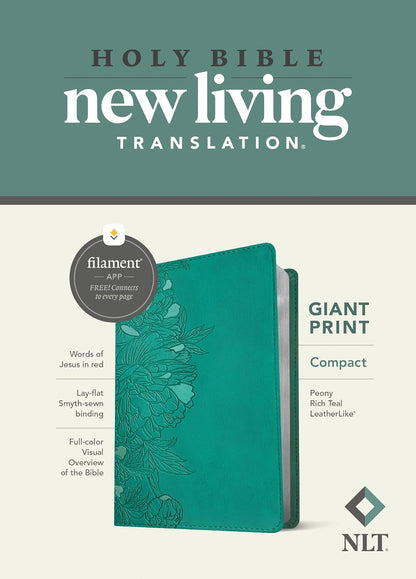NLT Compact Giant Print Bible Filament Enabled Teal