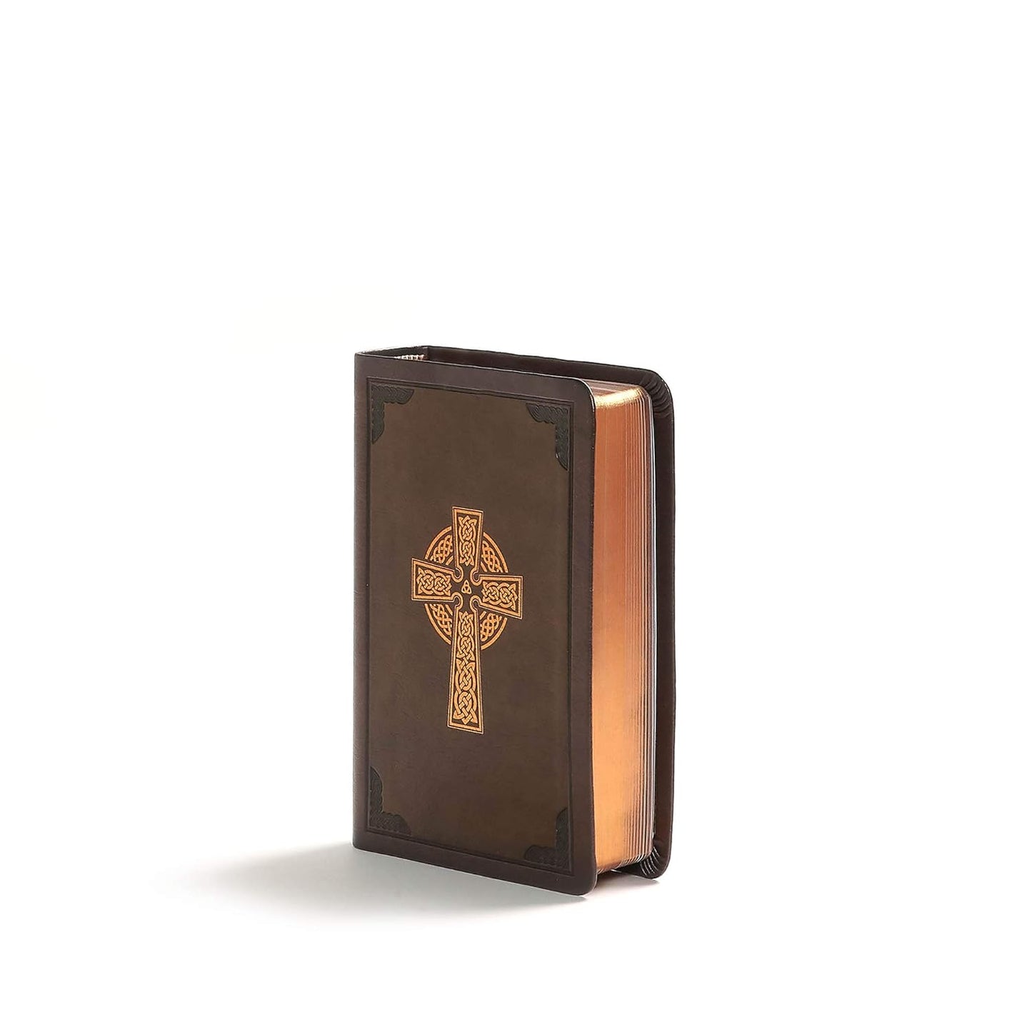 CSB  BIble Compact Ref Brown Celtic Cross (L/P)