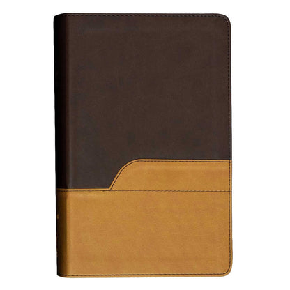 NIV Large Print Chocolate/Amber Leather Soft