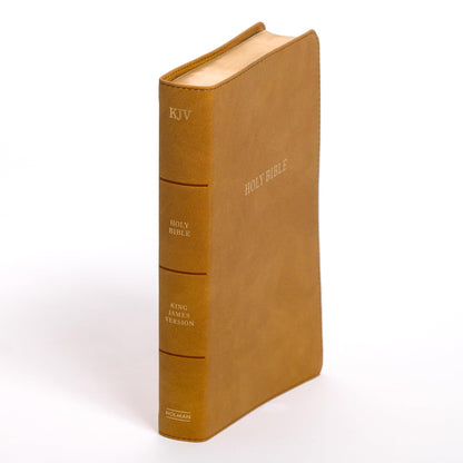 KJV Personal Size Giant Print Bible, Camel SuedeSoft LeatherTouch, Red Letter, P