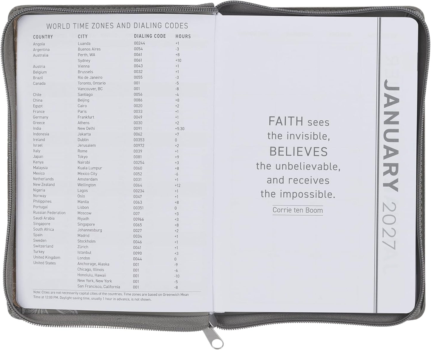 2027 12-Month Executive Diary/Planner, Zippered: Trust in the ...