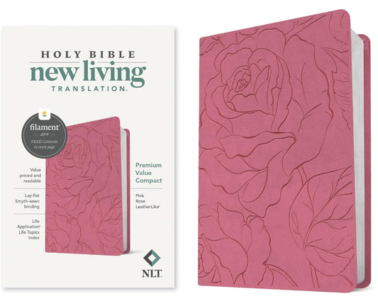 NLT Bible Premium Value Compact Filament Pink Rose Lth/Like