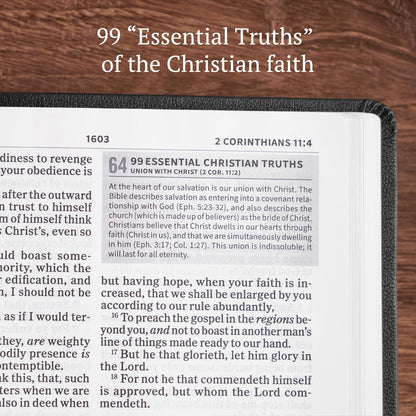 KJV Everyday Study Bible, Black Leathertouch: Black Letter, Study Notes, Illustr