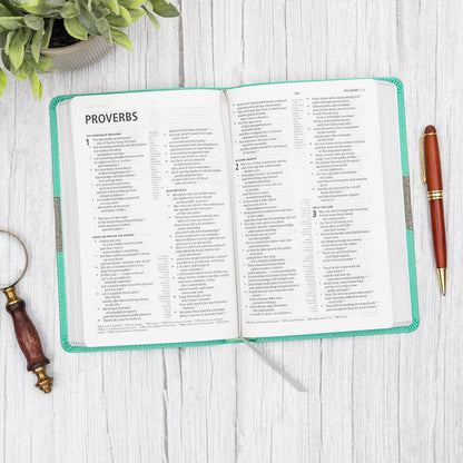 CSB Thinline Reference Bible, Mint/Gray LeatherTouch, Red Letter, Presentation P