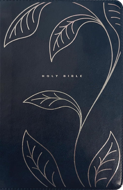 NLT Personal Size Giant Print Bible, Filament Enabled LeatherLike, Navy Vines, R