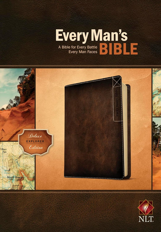 NLT  Everyman's Study Bible Dark Brown - Luxleather