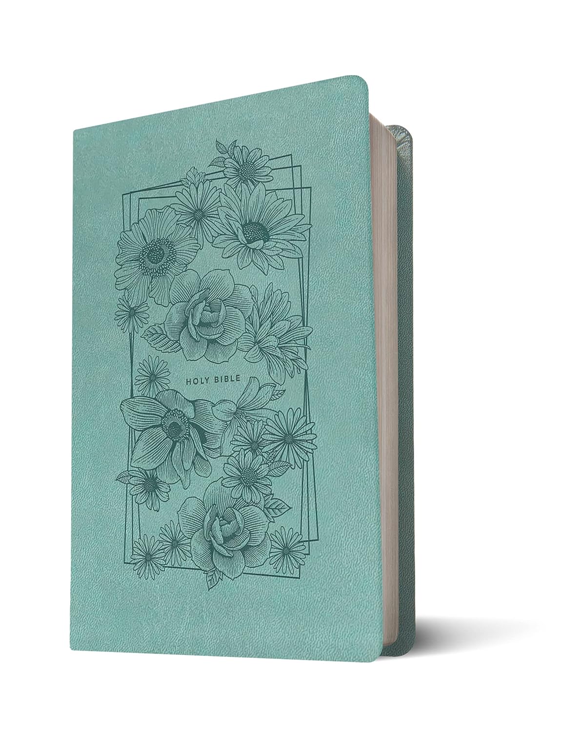 NLT  Bible Prem Value Thinline Filament Teal Bouquet - Im/Lth