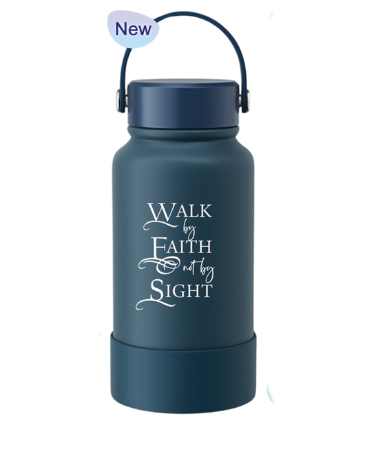 Tumbler Bottle Navy Blue 650ml - Walk by Faith