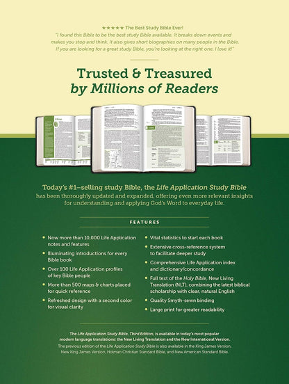 NLT Life Application S/B, Third Edition, L/P (Leatherlike, Brown/ Tan, Indexed)
