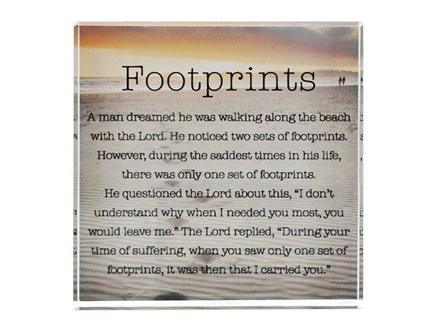 Footprints - glass block