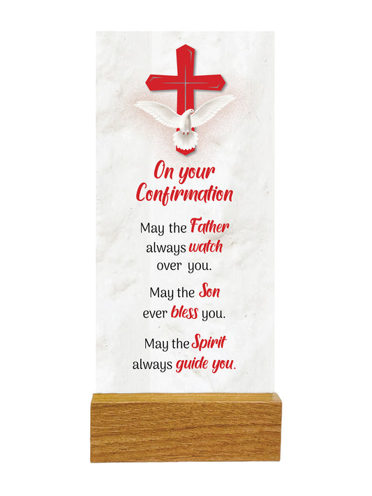 Precious Glass Plaque w/Stand - Confirmation