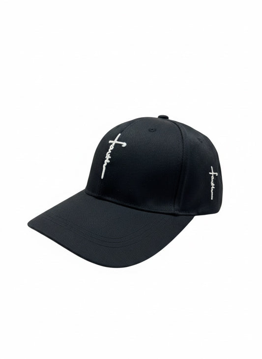 Cap Black - Faith White Cross