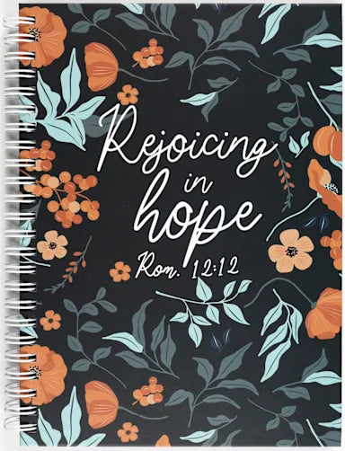 Journal Spiral Orange Flowers - Rejoicing in Hope