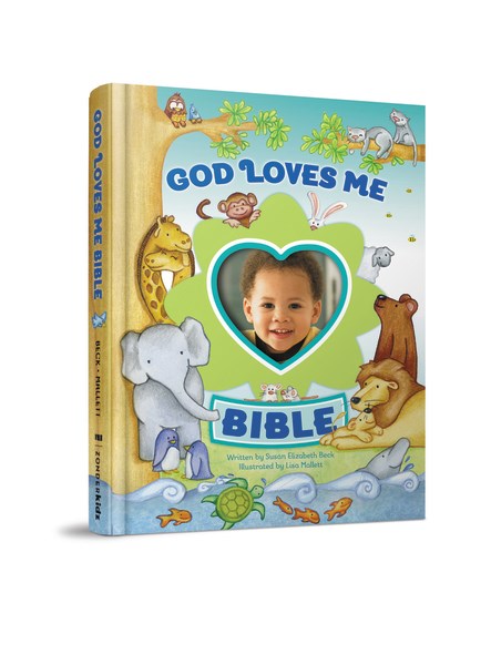 God Loves Me Bible Blue (Heart Photo Insert)