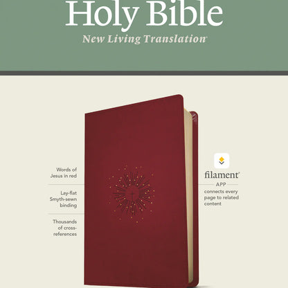 NLT Large Print Thinline Ref Bible Filament Enabled Berry