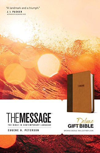 Message Bible Deluxe Gift Im/Lth Brown/Saddle