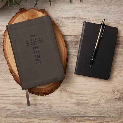 NKJV  Bible Compact Value Thinline Charcoal Im/Lth