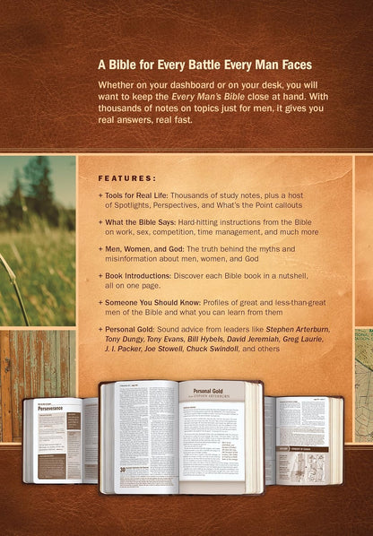 NIV  Everyman's Study Bible Brown LuxLeather - Thumb Index