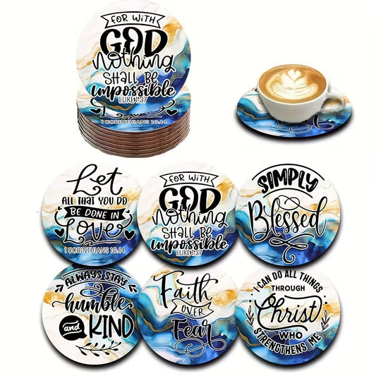 Coasters Faith Over fear - Set of 6 wooden