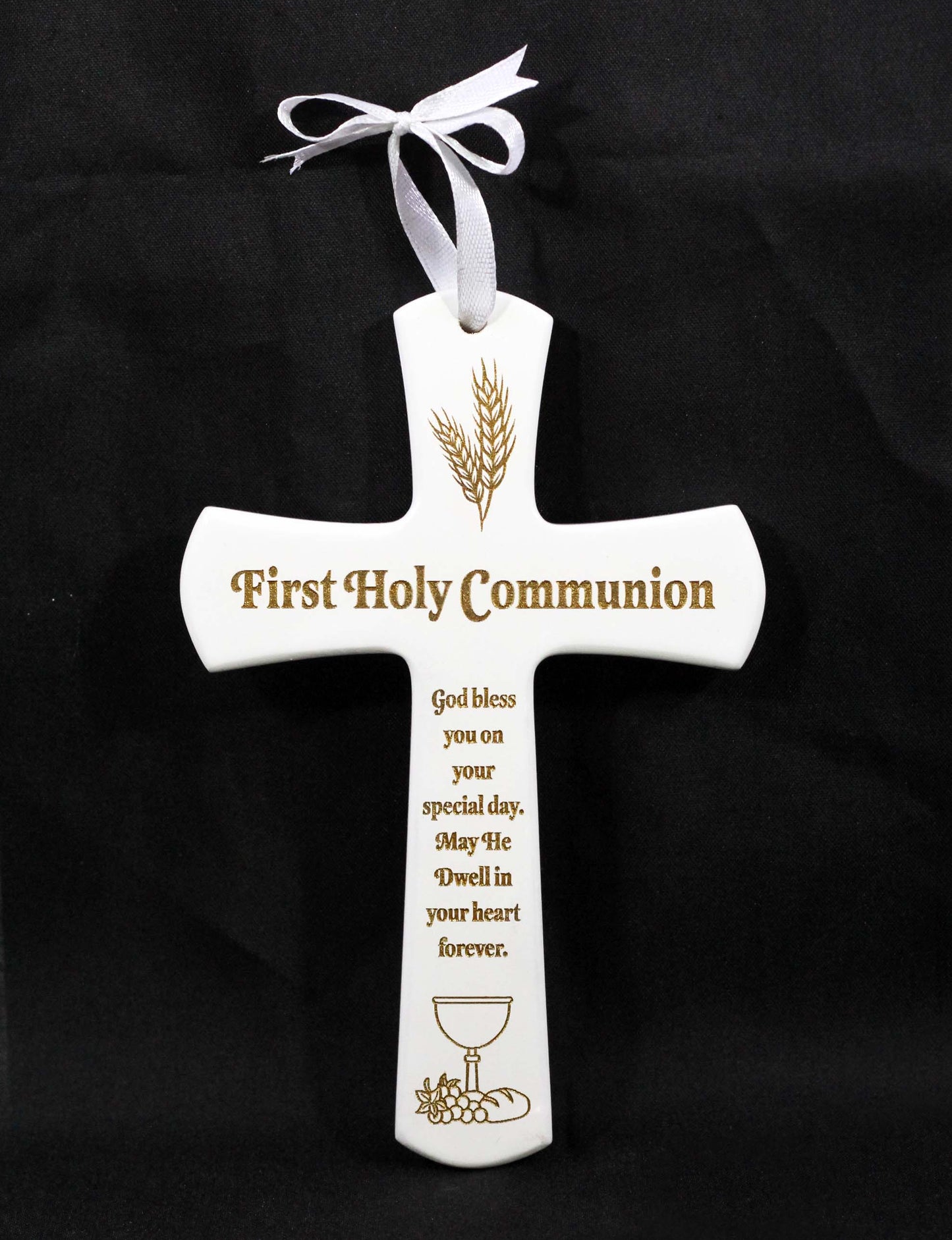 Cross Wood White - First Communion
