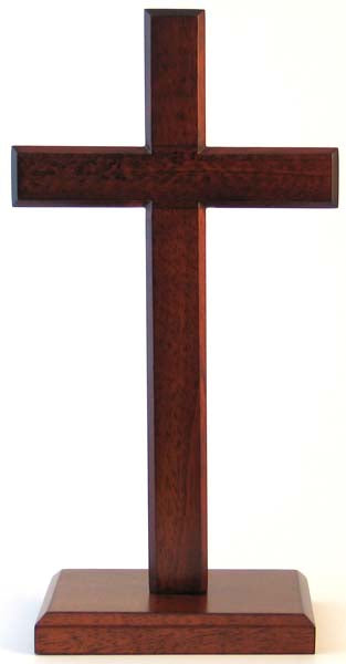 Dark Wood Standing Cross - 10cm