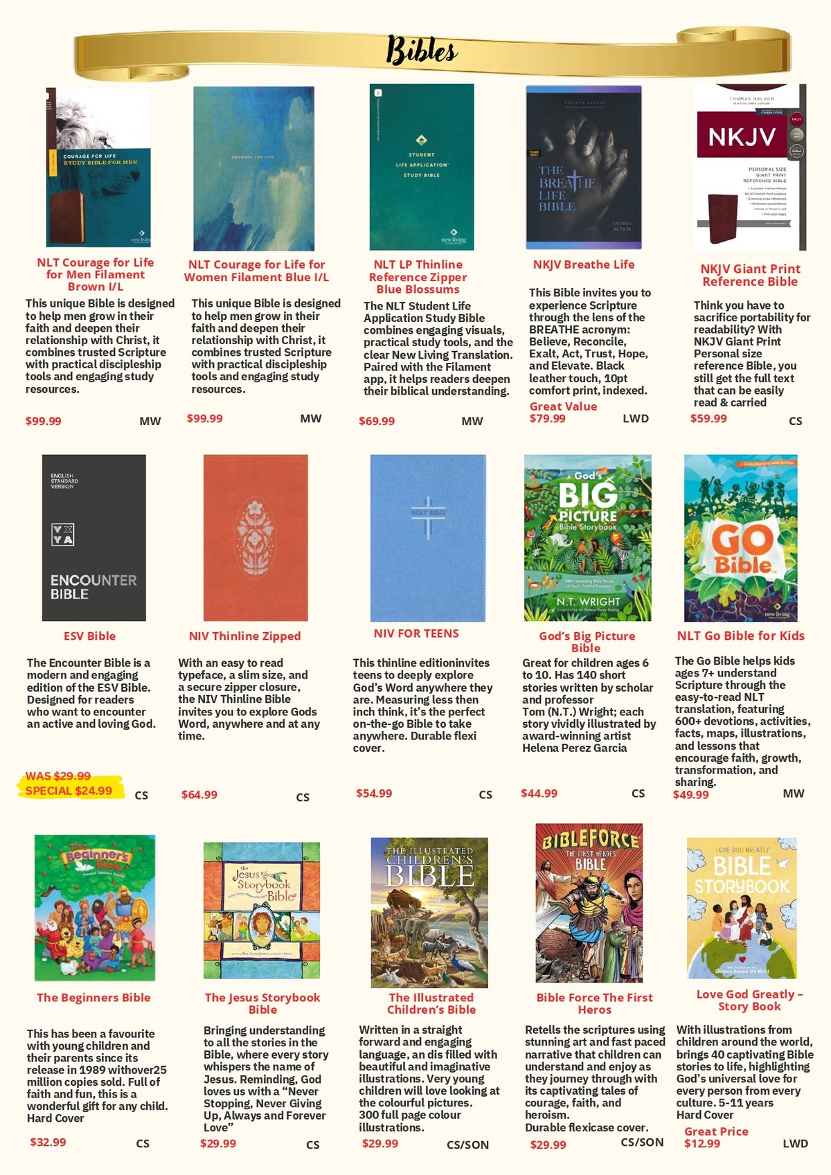 Church Stores catalogue page