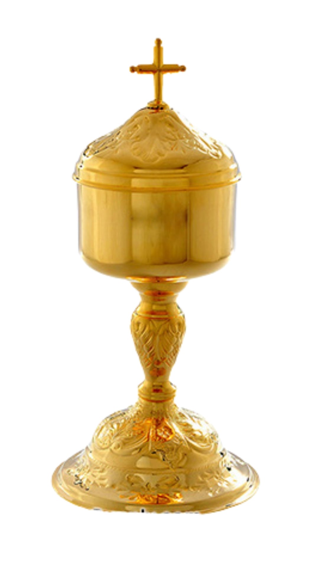 Ciborium And Lid With Cross Goldtone - Large
