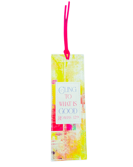 Bookmark Luxleather Yellow Abstract - Cling to what is Good