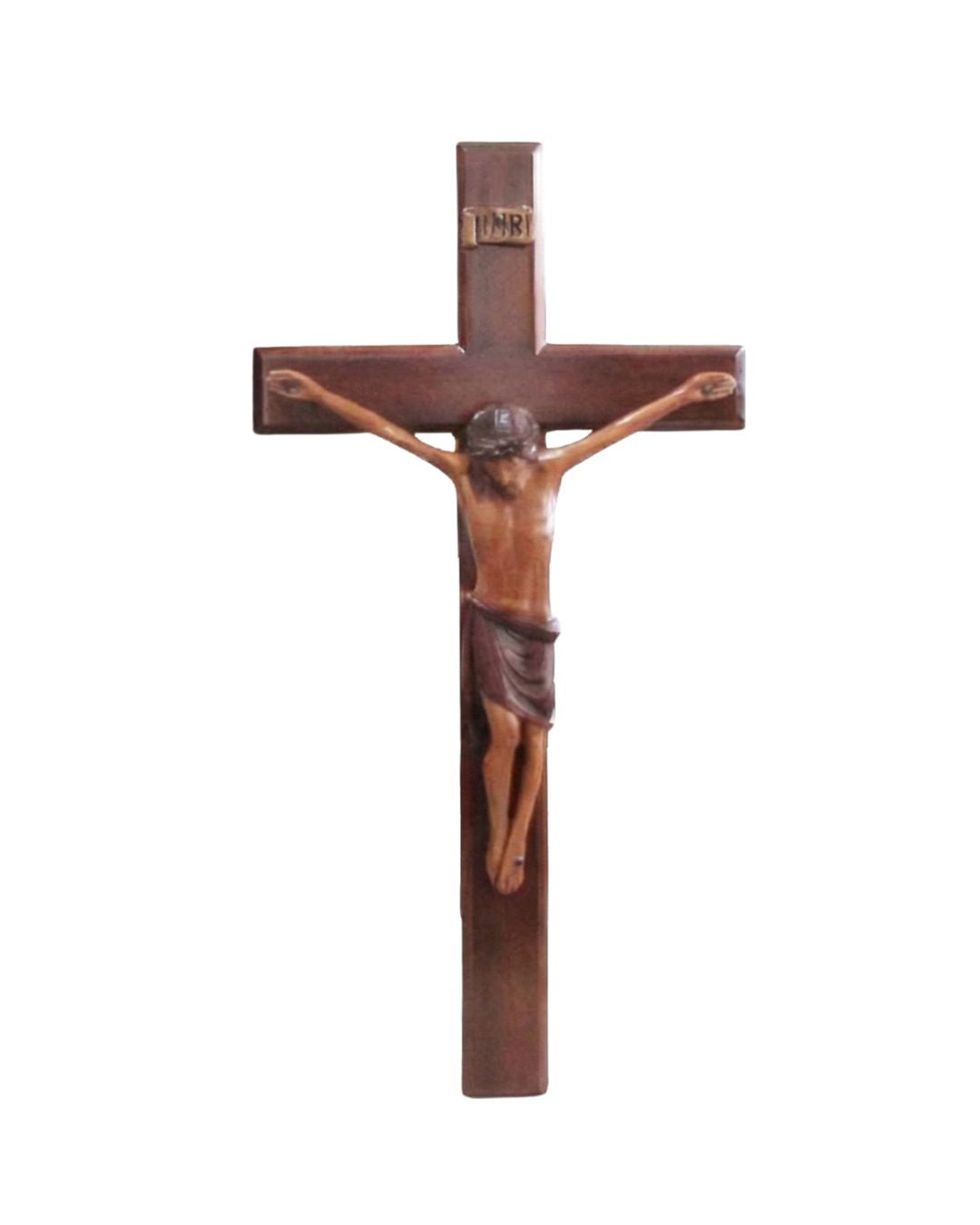 Crucifix Wall Mahogany 30Cm